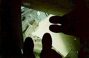 Standing on a glass floor in Toronto's CN tower